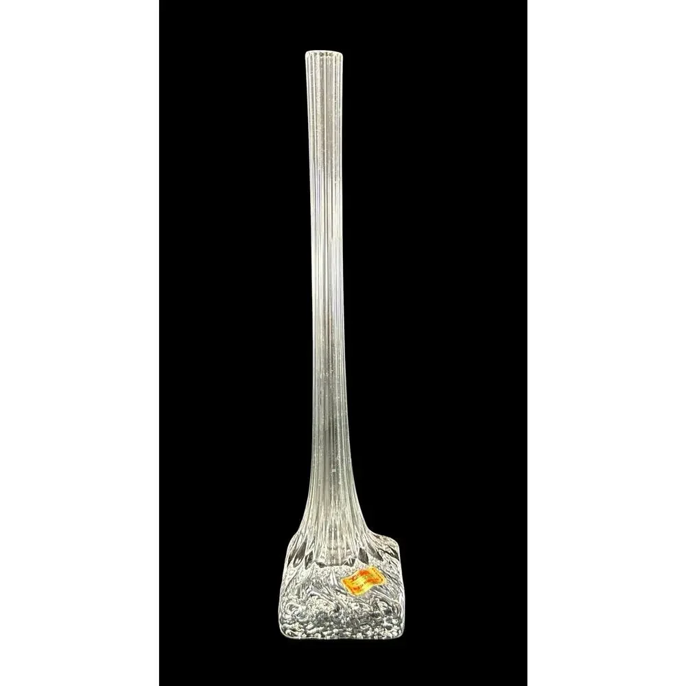 Vintage Joska Bleikristall Crystal Bud Vase Bodenmais Germany Mouth Blown 11”